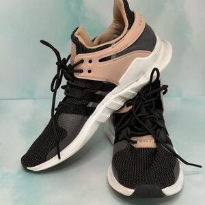 Adidas EQT Women's Black and Blush Athletic Shoes. Size 9.5